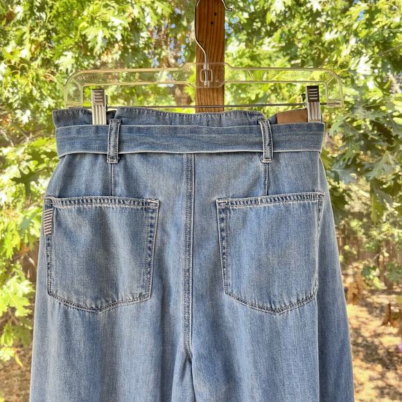 Paige Women's Light Wash Paperbag Waist Belted Crop Jeans Size 27 - Picture 4 of 9